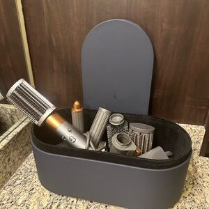 Dyson Airwrap Hair Styling Set - Black and Silver, Navy box